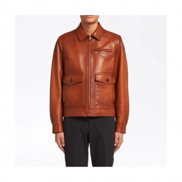 Prada Mens Logo Casual Leather Jackets - 프라다 2021 남성 로고 캐쥬얼 가죽 자켓 Pra02449x Size(m 