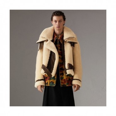 Burberry  Mens Casual Leather Jackets Ivory - 버버리 2021 남성 캐쥬얼 가죽 자켓 Bur04164x Size(m 