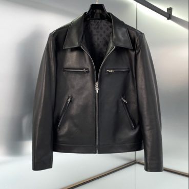 크롬하츠 남성 가죽 자켓 - Chrome Hearts Mens Leather Jacket 