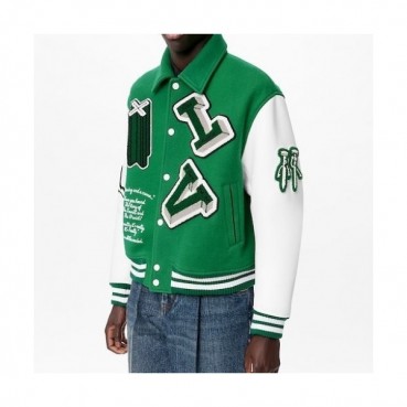 Louis vuitton  Mens Logo Leather Jackets Green - 루이비통 2021 남성 로고 가죽 자켓 Lou03671x Size(m 