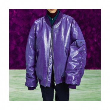 Prada Mens Logo Casual Leather Jacket Purple - 프라다 2021 남성 로고 캐쥬얼 가죽 자켓 Pra02427x Size(m 