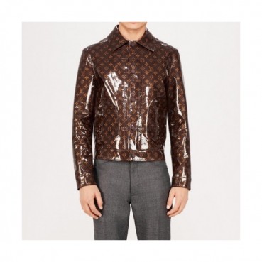Louis vuitton  Mens Logo Leather Jackets Brown - 루이비통 2021 남성 로고 가죽 자켓 Lou03610x Size(m 