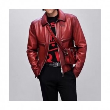 Berluti  Mens Casual Leather Jackets Red - 벨루티 2021 남성 캐쥬얼 가죽 자켓 Ber0046x Size(m 