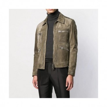 Tom Ford  Mens Logo Casual Leather Jacket Khaki - 톰포드 2021 남성 로고 캐쥬얼 자켓 Tomf0026x Size(m 