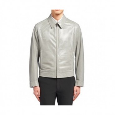 Prada Mens Logo Casual Leather Jacket Gray - 프라다 2020 남성 로고 캐쥬얼 가죽 자켓 Pra04088x Size(m 
