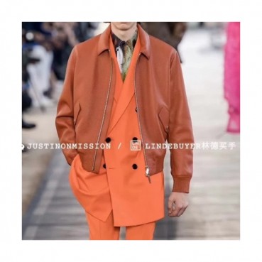 Berluti  Mens Casual Leather Jackets Orange - 벨루티 2021 남성 캐쥬얼 가죽 자켓 Ber0043x Size(m 