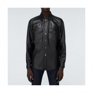 Gucci  Mens Classic Leather Jackets Black - 구찌 2021 남성 클래식 캐쥬얼 가죽 자켓 Guc03986x Size(m 