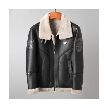 Prada 2020 Mens Logo Casual Leather Jacket - 프라다 2020 남성 로고 캐쥬얼 가죽 자켓 Pra01233x.Size(m 