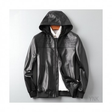 [펜디]Fendi 2020 Mens Casual Zip-up Leather Jacket 