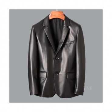 Prada 2020 Mens Logo Casual Leather Jacket - 프라다 2020 남성 로고 캐쥬얼 가죽 자켓 Pra01197x.Size(m 