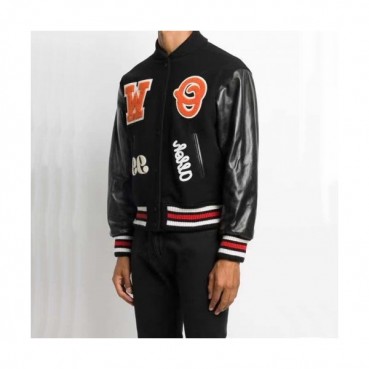 [오프화이트]Off-white 2020 Mens Logo Casual Leather Jackets 