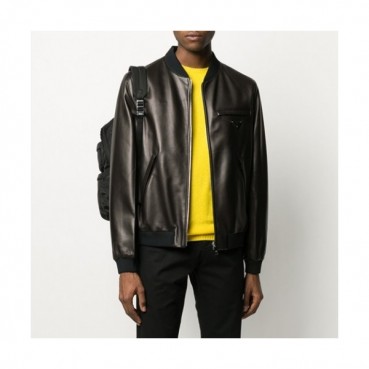 Prada 2020 Mens Logo Casual Leather Jacket - 프라다 2020 남성 로고 캐쥬얼 가죽 자켓 Pra01180x.Size(m 