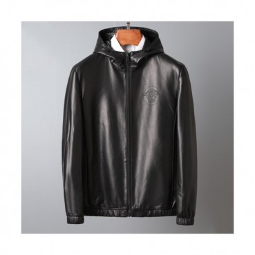 [베르사체]Versace 2020 Logo Mens Casual Leather Jacket - 베르사체 2020 남성 캐쥬얼 가죽 자켓 Ver0740x.Size(m 