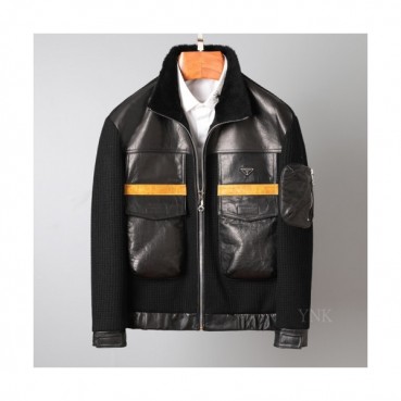 Prada 2020 Mens Logo Casual Leather Jacket - 프라다 2020 남성 로고 캐쥬얼 가죽 자켓 Pra01168x.Size(m 