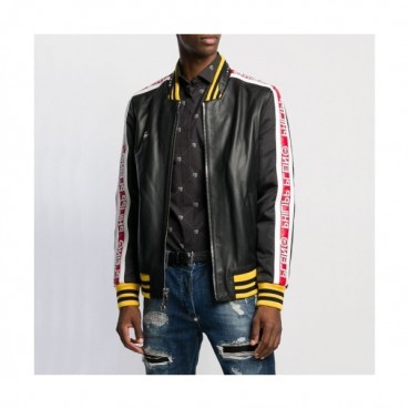 Philipp Plein Mens Leather Jacket - 필립플레인 2020 남성 베이직 가죽 자켓 Phi0132x.Size(m 