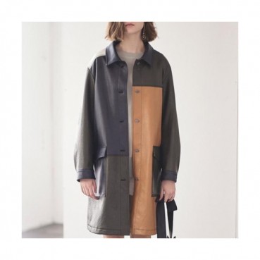 Hermes Womens Leather Jacket - 에르메스 여성 로고 캐쥬얼 인조 가죽 자켓 