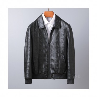 [펜디]Fendi 2020 Mens Casual Zip-up Leather Jacket 