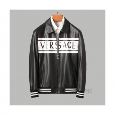 [베르사체]Versace 2020 Logo Mens Casual Leather Jacket - 베르사체 2020 남성 캐쥬얼 가죽 자켓 Ver0720x.Size(m 