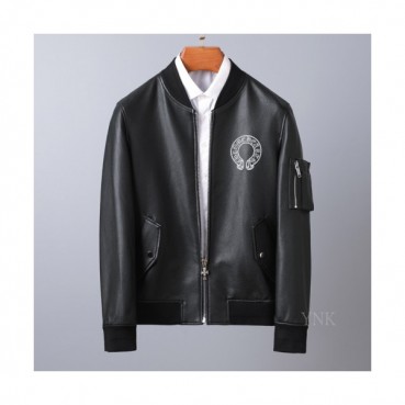 [크롬하츠]Chrome Hearts 2020 Mens Logo Casual Leather Jacket - 크롬하츠 2020 남성 로고 캐쥬얼 가죽 자켓 Chr0294x.Size(m 