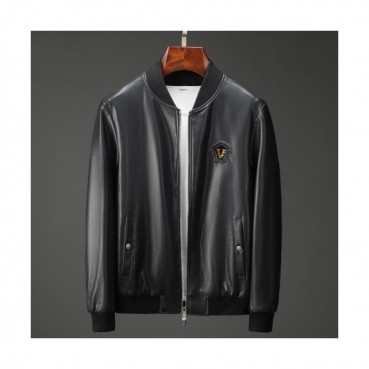 [베르사체]Versace 2020 Logo Mens Casual Leather Jacket - 베르사체 2020 남성 캐쥬얼 가죽 자켓 Ver0716x.Size(m 