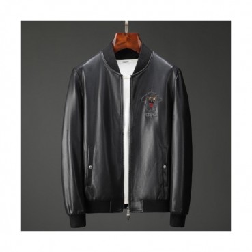 [베르사체]Versace 2020 Logo Mens Casual Leather Jacket - 베르사체 2020 남성 캐쥬얼 가죽 자켓 Ver0715x.Size(m 