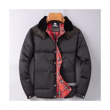 Mastermind Japan Mens Skull Duck Down Leather Padding -  마스터마인드 재팬 2019 남성 스컬 로고 덕다운 가죽  패딩 Mas0046x.Size(s 
