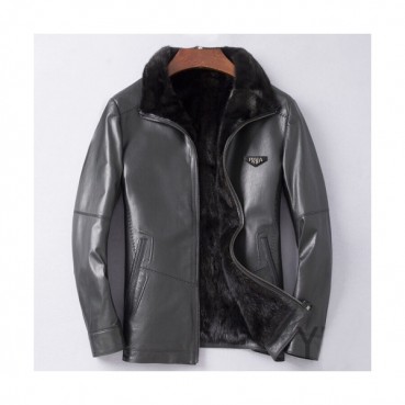 Prada 2019 Mens Logo Casual Leather Jacket - 프라다 2019 남성 로고 캐쥬얼 가죽 자켓 Pra0819x.Size(m 
