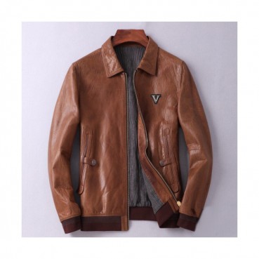 Louis vuitton 2019 Mens Logo Leather Jacket - 루이비통 2019 남성 로고 가죽 자켓 Lou01387x.Size(m 