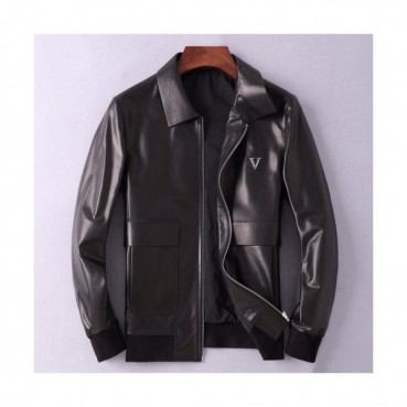 Louis vuitton 2019 Mens Logo Leather Jacket - 루이비통 2019 남성 로고 가죽 자켓 Lou01386x.Size(m 