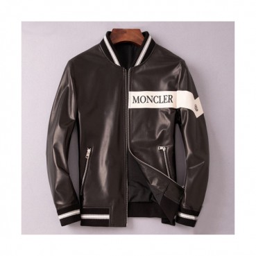 Moncler 2019 Mens Patch Logo Modern Leather Jacket - 몽클레어 2019 남성 패치 로고 모던 가죽 자켓 Moc01087x.Size(l 