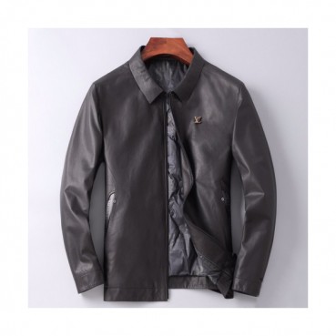 Louis vuitton 2019 Mens Logo Leather Jacket - 루이비통 2019 남성 로고 다운 가죽 자켓 Lou01365x.Size(m 