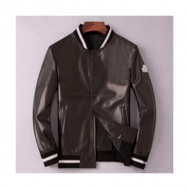Moncler 2019 Mens Patch Logo Modern Leather Jacket - 몽클레어 2019 남성 패치 로고 모던 가죽 자켓 Moc01068x.Size(l 