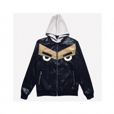 Fendi 2019 Mens Casual Zip-up Leather Jacket 
