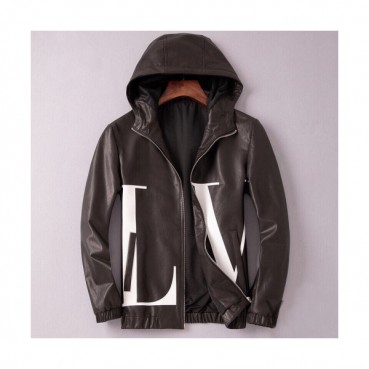 Valentino Mens Leather Jacket - 발렌티노 남성 로고 캐쥬얼 가죽 자켓 