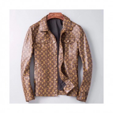 Louis vuitton 2019 Mens Logo Leather Jacket - 루이비통 2019 남성 로고 가죽 자켓 Lou01356x.Size(l 