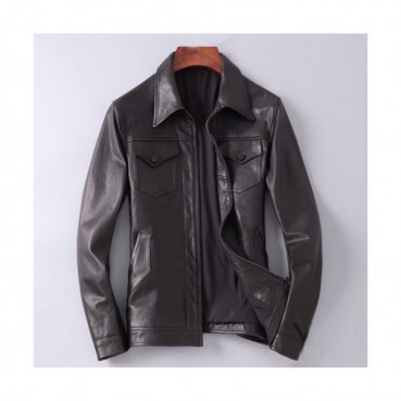 Louis vuitton 2019 Mens Logo Leather Jacket - 루이비통 2019 남성 로고 가죽 자켓 Lou01355x.Size(m 
