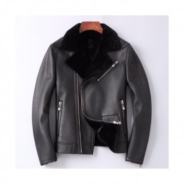 Chrome Hearts 2019 Mens Logo Casual Leather Jacket - 크롬하츠 2019 남성 로고 캐쥬얼 가죽 자켓 Chr0057x.Size(m 