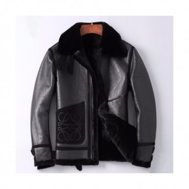 Loewe 2019 Mens Logo Casual Leather Jacket - 로에베 2019 남성 로고 캐쥬얼 가죽 자켓 Loe0104x.Size(m 