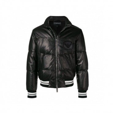 Armani 2019 Mens Logo Down Leather Jacket - 알마니 2019 남성 로고 다운 가죽 자켓 Arm0365x.Size(m 