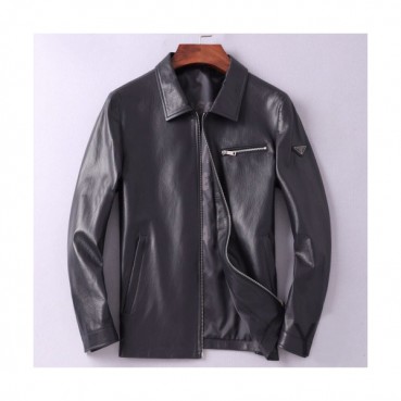 Prada 2019 Mens Logo Casual Leather Jacket - 프라다 2019 남성 로고 캐쥬얼 가죽 자켓 Pra0761x.Size(m 