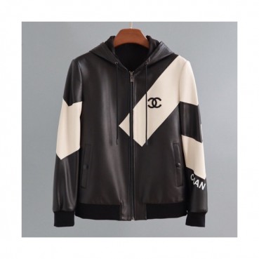 Chanel 2019 Mens Logo Leather Jacket - 샤넬 2019 남성 로고 레더 자켓Cha0454x.Size(m 