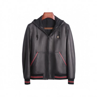 Gucci 2019 Mens Logo Casual Sheep-skin Jacket 