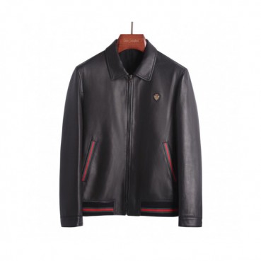 Gucci 2019 Mens Logo Casual Sheep-skin Jacket 