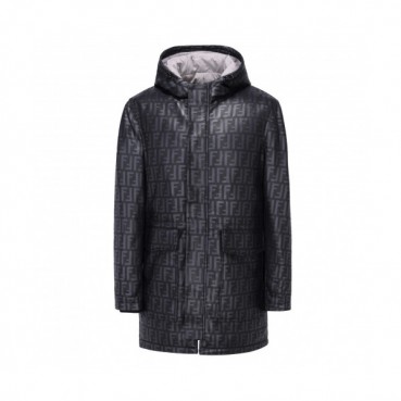 Fendi 2019 Mens Logo Vintage Down Leather Padding - 펜디 2019 남성 로고 빈티지 다운 레더패딩 Fen0307x.Size(m 