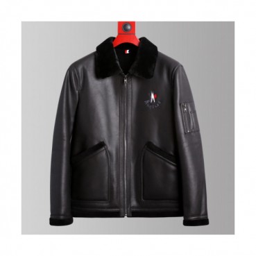 Moncler 2019 Womens Patch Logo Modern Leather Jacket - 몽클레어 2019 여성 패치 로고 모던 레더자켓 Moc0754x.Size(m 