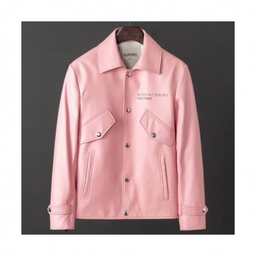 Valentino Mens Leather Jacket - 발렌티노 남성 로고 캐쥬얼 가죽 자켓 