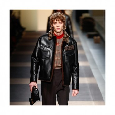Fendi  Mens Casual Leather Jackets Black - 펜디 2021 남성 캐쥬얼 가죽 자켓 Fen01117x Size(m 