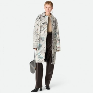 보테가베네타 여성 프린트 인트레치아토 가죽 코트 - Bottega veneta Womens Printed Intrecciato Leather Coat 