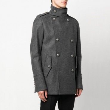 발망 남성 그레이 코트 - Balmain Mens Gray Coats 