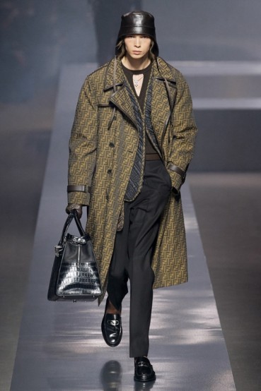펜디 남성 모던 카키 코트 - Fendi Mens Khaki Coats 
